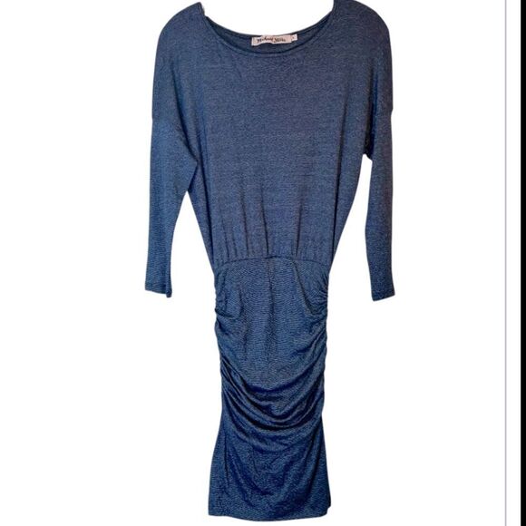 MICHAEL STARS WOMANS DRESS SMALL BLUE 0472 ruched tulip blouson Jordan mini - Picture 13 of 14